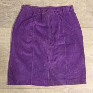 Lerner Vintage Genuine Suede Pencil Skirt Purple